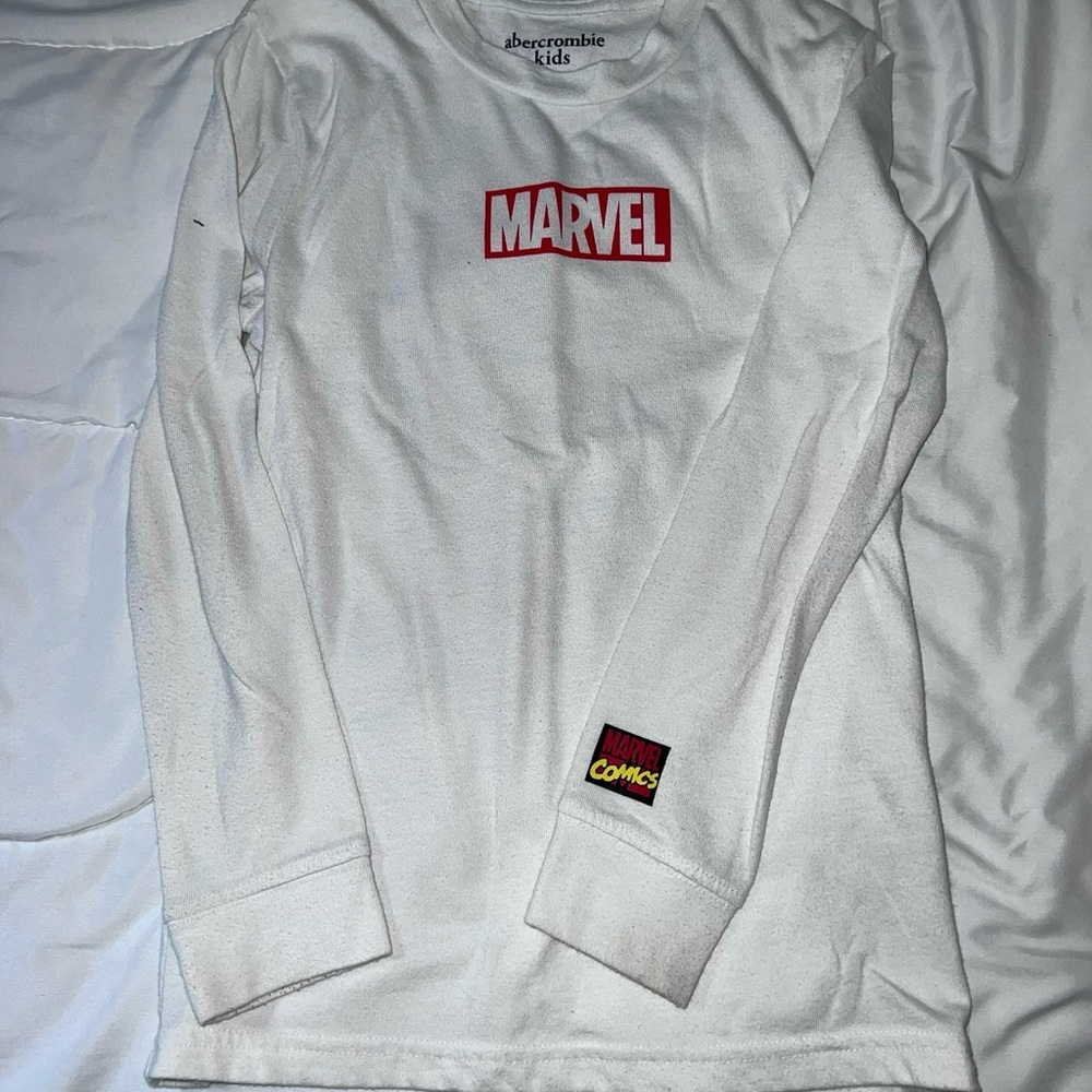 Abercrombie Kids White Marvel Long Sleeve Tee